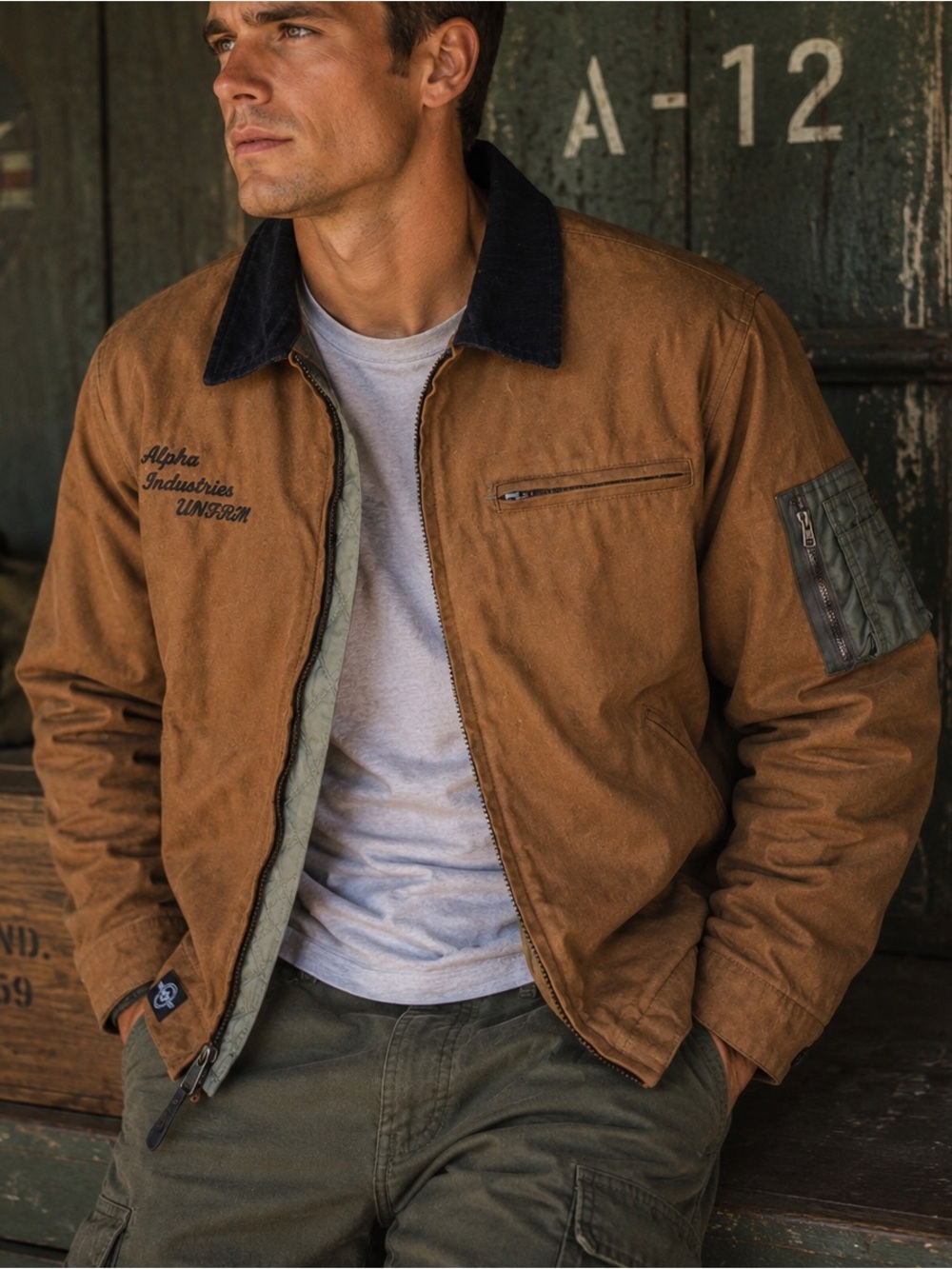 Alpha Industries UNFRM Canvas Utility Jacket Large Cotton Workwear Military